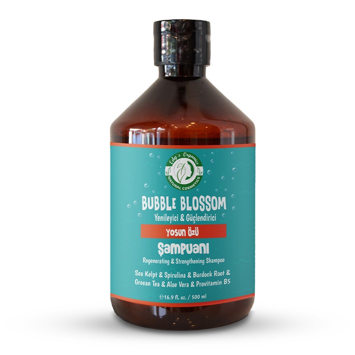 Edy's Organics Yenileyici & Güçlendirici Yosun Özü Şampuan | Organik Seaweed + B5 + Hidrolize Buğday Proteini | 500 ml